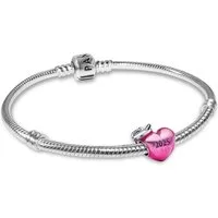 Pandora Schmuckset DamenStarter-Set Pinkfarbener 2025 Abschluss Herz-Charm