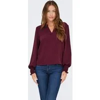 ONLY Blusenshirt ONLMETTE V-NECK LS SMOCK TOP NOOS WVN Kunstfaser, regular fit