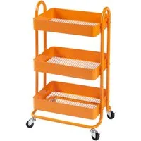 en.casa Küchenwagen, »Pyhäntä« Stahl mit 3 Ebenen Orange