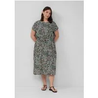 s.Oliver Midikleid Kleid Midikleid aus Baumwollstretch mit Taillenzug