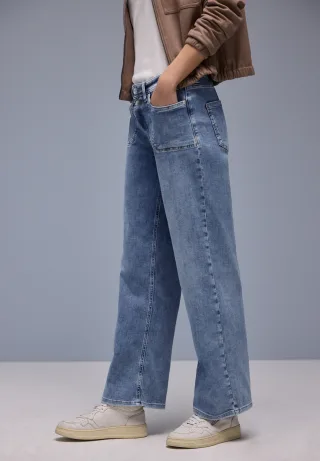 STREET ONE 5-Pocket-Jeans "Style Emee" mit weitem Bein