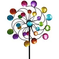 formano Deko-Windrad Buntes Windrad für den Garten aus Metall Windspiel Windmühle