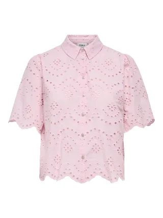 ONLY - ONLVALAIS S/S SHIRT WVN NOOS Pink Lady - Gr. - M