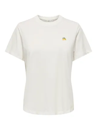 JDY - JDYPISA LIFE S/S PRINT TOP JRS NOOS Cloud Dancer - Gr. - M
