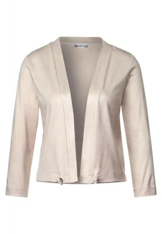 Street One - Kurze Velours Shirtjacke beige - Gr. - 36