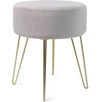 Zedelmaier Sitzhocker Runder Sitzhocker Samt Schminktisch Fußhocker Ottoman Metallbeinen (Set)