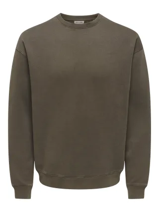 ONLY&SONS - ONSLARRY EFLOW RLX LS WASHED CREW SWT VD Tarmac - Gr. - L