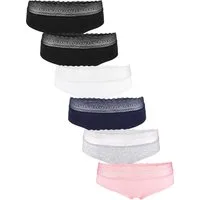 Fabio Farini Panty Frauen Unterwäsche - Damen Hipster Slip (Packung, 6-St) mit hoher Spitze am Bund und niedriger Leibhöhe
