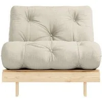 Karup Design Daybett Roots Sofa Bed, Schlafsofa, Bettfunktion, FSC®-Massivholz, B: 90 cm, Inkl. Futonmatratze. Made in Europe, minimalistisches Design