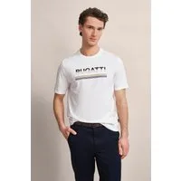 bugatti T-Shirt mit gummiertem Logo-Print