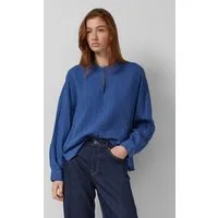 s.Oliver Langarmbluse Bluse Strukturierte Oversize Bluse im Viskosemix