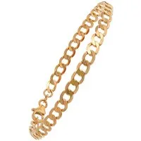 HOPLO Goldarmband Goldarmband Panzerkette Armkette 5,0 mm weit 19 cm 585 -14 Karat Gold, Made in Germany
