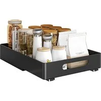 GarveeMore Küchenorganizer-Set Ausziehbare Schublade Küche, Teleskopschublade ABS Schrank Organizer