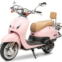 Burnout Motorroller EasyCruiser Eco Rosa, 50 ccm, 25 km/h, Euro 5, Unverwechselbares Retro Design, Mofa mit USB Ladedose für Handy Navi