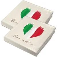 itenga Papierserviette itenga 40x Serviette Herz Flagge ITALIEN v1