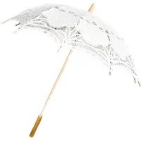 Susino Stockregenschirm Handgemachte Brautschirme mit Spitze für Hochzeitfeier