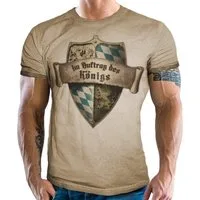 LOBO NEGRO® Trachtenshirt Für Bayern Fans - im Vintage Trachten Look: Im Auftrag des Königs