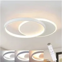 ZMH LED Deckenleuchte Wohnzimmer Dimmbar Modern Deckenlampe mit Fernbedienung für Flur, Augenschutz, Einfache Installtion, LED fest integriert, Tageslichtweiß, 2800lm