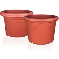 BigDean Blumentopf Pflanzkübel aus Kunststoff rund (Set, 3 St., Blumentöpfe), Blumentöpfe, Wetterfest, Hochwertig, Blumenkübel, Pflanztöpfe
