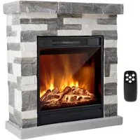 AMBINESS Elektrokamin 2 Heizstufen, 900W - 2000W, LED - 3D Flammeneffekt mit Farbwechsel