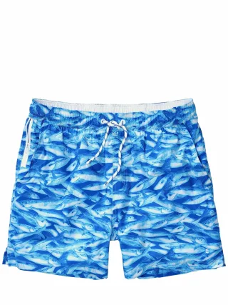 Mey & Edlich Herren Resort-Badeshorts Fisch Blau 94 % Polyester (recycelt), 6 % Elasthan