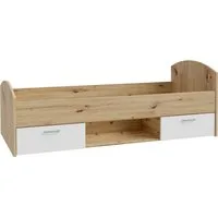 FORTE Stauraumbett Culgoa, Jugendbett, Stauraum, Schubkasten, modernes Dekor, pflegeleicht