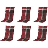 Madison Hochlehnerauflage 6er Set A 023 Gartenstuhl Auflagen Kissen Polster für Hochlehner, (Spar-Set, 6 St., 6 Auflagen), UV-beständig für Hochlehner-Stühle