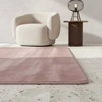 KADIMA DESIGN Teppich ISAR Wohnzimmer Waschbar Schlafzimmer Wohnzimmerteppich Esszimmer Uni, Rund, Höhe: 13 mm, Rosa, 80x80 cm, Strapazierfähig Modern Esszimmerteppich Waschbar