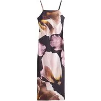 Next Midikleid Festliches Satin-Midikleid mit schmalen Trägern (1-tlg)