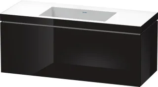 Duravit L-Cube c-bonded Set wandhängend Schwarz Hochglanz 1200x480x500 mm - LC6919N4040 LC6919N4040