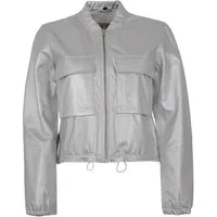 Freaky Nation Lederjacke New Kenso-FN Freaky Nation - Damen Lederjacke Lammnappa silber metallic