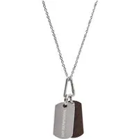 Emporio Armani Kette mit Anhänger Schmuck Geschenk Edelstahl Leder Dog Tag (Set, 4-tlg)
