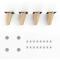 sossai® Möbelfuß Holzfüße Rund schräge Ausführung Öl-Finish / Natur, (4-St), 8cm - 71cm
