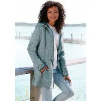 LASCANA Strickfleecejacke mit Kapuze