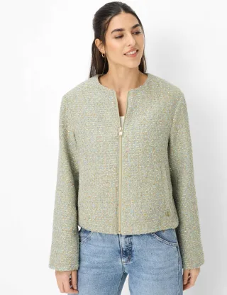 Brax Damen Jacke Style LYON dark vintage blue, hellgrün, Gr. 34