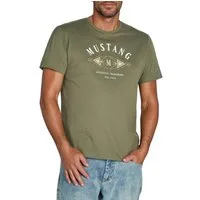 MUSTANG T-Shirt Herren Printshirt Regular Fit (1-tlg) Kurzarm Tee Shirt mit Rundhalsausschnitt aus 100% Baumwolle