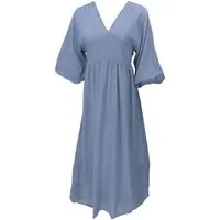 Guru-Shop Midikleid Boho Sommerkleid, luftiges Langarm.. alternative Bekleidung