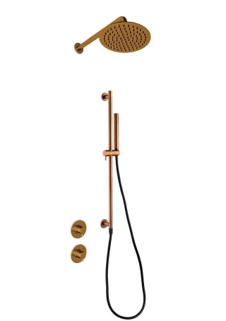 JEE-O slimline 04 Wand-Duschkombination mit Thermostat und Umsteller, bronze, 800-6454 800-6454