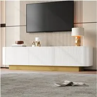 Merax Lowboard (1 St., 170 × 40,5 × 47 cm), TV-Schrank mit Stauraum, 3 Schranktüren & strukturierter Front