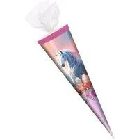 Livepac Office Schultüte Schultüte / Zuckertüte / 35cm / rund / Tüllverschluss / "Einhorn"