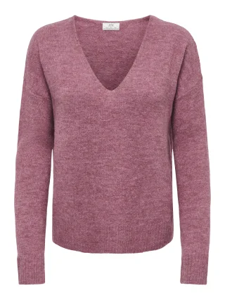JDY - JDYELANORA L/S V-NECK PULLO. KNT NOOS Deco Rose - Gr. - XL