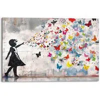 Reinders! Deco-Panel Streetart-Schmetterlinge, Teenager Zimmer - Mehrfarbig - MDF - Street Art - 90x60 cm