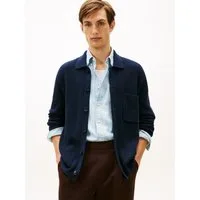 Tommy Hilfiger Cardigan FISHERMAN RIB COACH normale Passform, mit halbgespreizten Kragen
