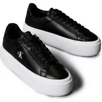 Calvin Klein Jeans FLATFORM LACE UP LTH MG Plateausneaker Schnürschuh, Halbschuh, Freizeitschuh mit CK-Logo