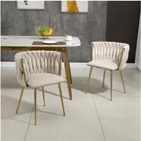 OKWISH 4-Fußstuhl Leisure Esszimmerstühle Akzentstuhl Lounge Stuhl (mit Eisenmetallfüßen 2-teilig/SET, 2 St)