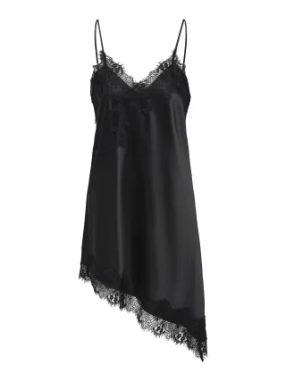 ONLY - ONLINDONA STRAP SATIN LACE DRESS WVN Black - Gr. - XS