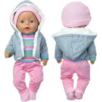 FOUORTUNATE-BEE Puppenkleidung Winter Puppenkleidung Set für 36–43 cm Puppen, 5-teilig, Puppen Outfit mit Jacke, Hose, Mütze & Socken (ohne Puppe)