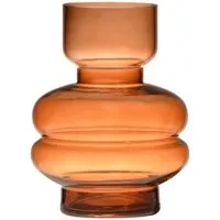 INNA-Glas Dekovase Ausgefallene Glas Vase TAMLIN, orange-braun-klar, 15cm, Ø9cm