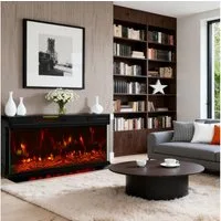 HOMAVO Elektrokamin mit 1000W/2000W Heizung, 12 3D-Flammenfarben, 36" - Stand, Einbaukamin / 50" - Wand, Einbaukamin, App-Steuerung