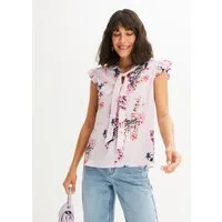 bonprix Schluppenbluse lockerer Schnitt, eleganter Stil, mit kurzen Volantärmeln